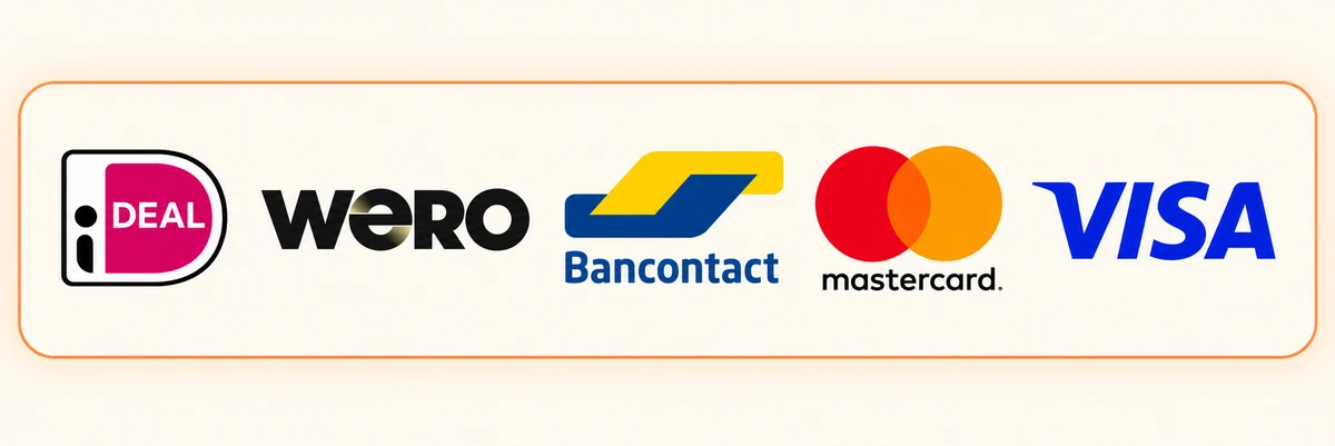 Betaalmethoden: iDEAL, Wero, Bancontact, Mastercard en Visa